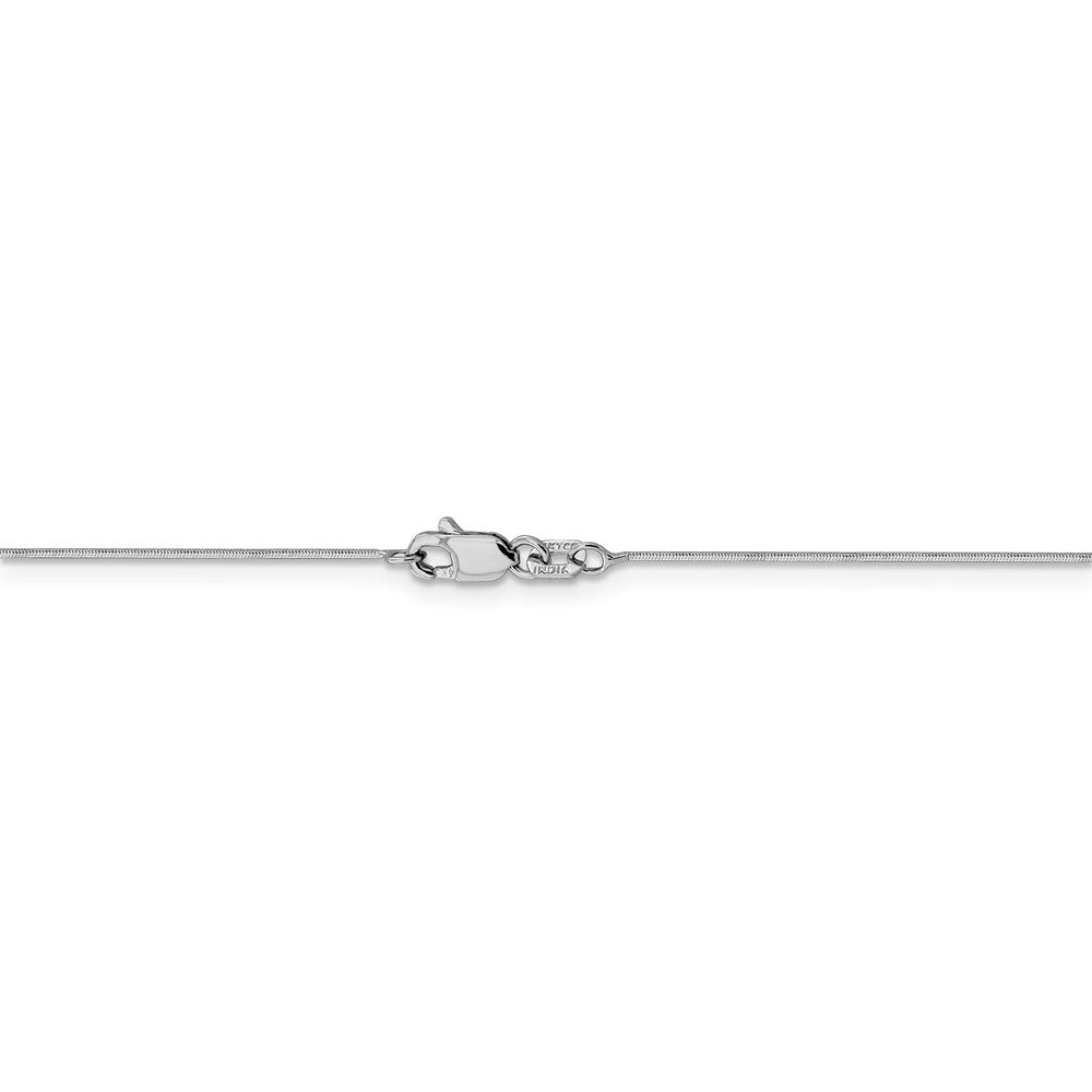 Alternate view of the 0.7mm, 14k White Gold, Octagonal Snake Chain Necklace by The Black Bow Jewelry Co.