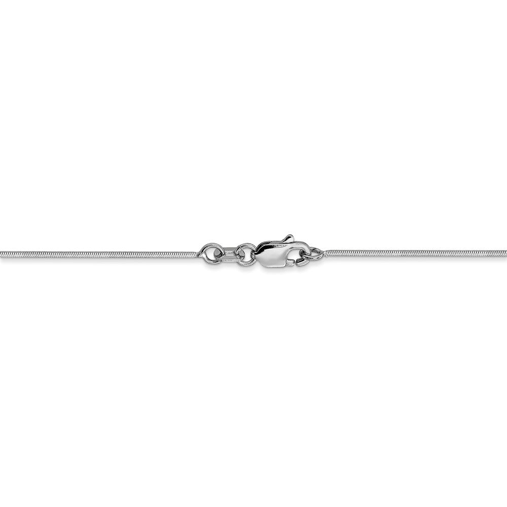 Alternate view of the 0.8mm, 14k White Gold, Octagonal Snake Chain Anklet or Bracelet by The Black Bow Jewelry Co.