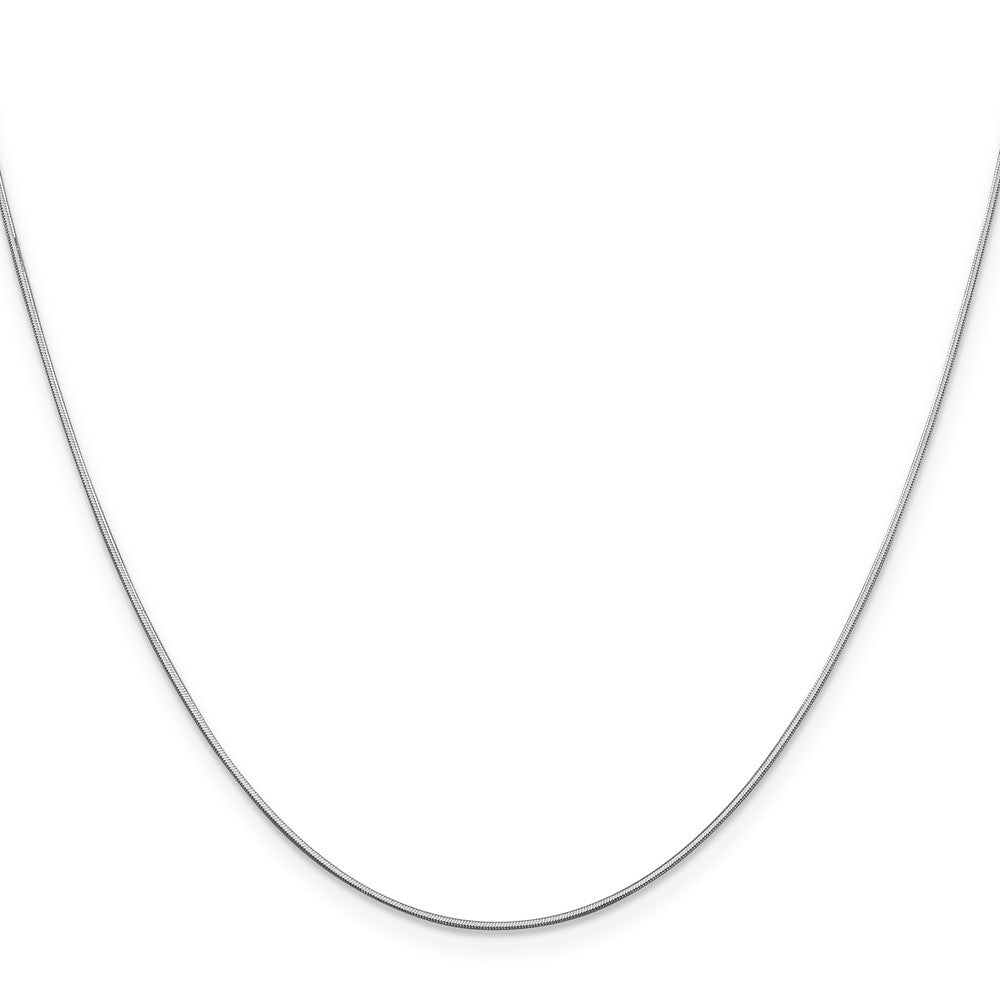 Alternate view of the 0.8mm, 14k White Gold, Octagonal Snake Chain Necklace by The Black Bow Jewelry Co.