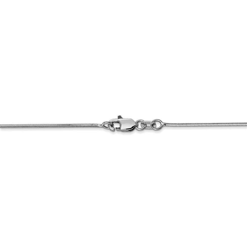 Alternate view of the 1mm, 14k White Gold, Octagonal Snake Chain Anklet or Bracelet by The Black Bow Jewelry Co.
