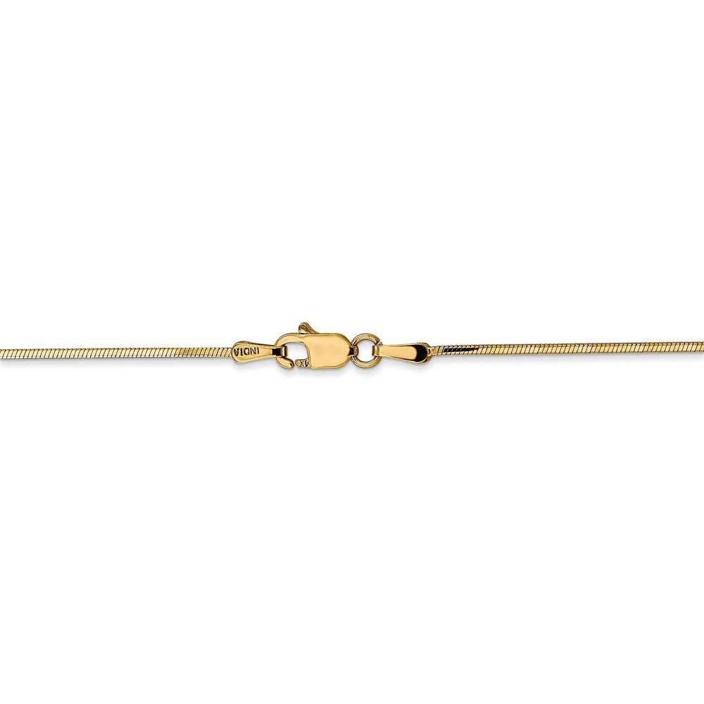 Alternate view of the 1.2mm, 14k Yellow Gold, Octagonal Snake Chain Bracelet, 7 Inch by The Black Bow Jewelry Co.