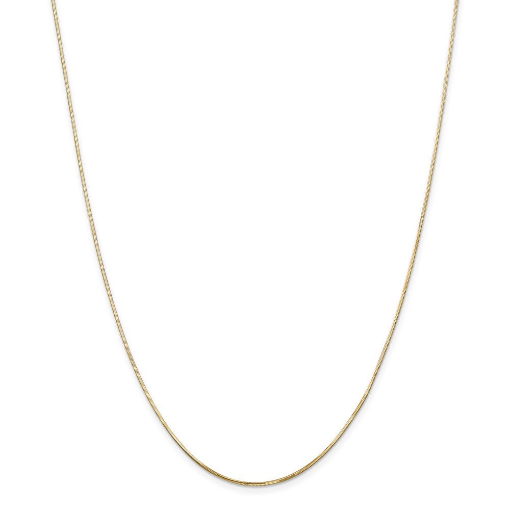 Alternate view of the 1.2mm, 14k Yellow Gold, Octagonal Snake Chain Necklace by The Black Bow Jewelry Co.