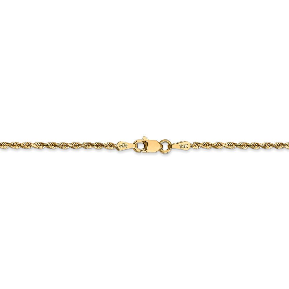 Alternate view of the 1.85mm, 14k Yellow Gold, D/C Quadruple Rope Chain Necklace by The Black Bow Jewelry Co.