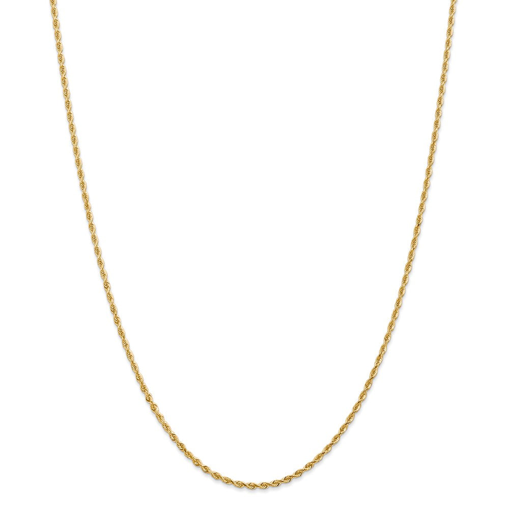 Alternate view of the 2mm, 14k Yellow Gold, D/C Quadruple Rope Chain Necklace by The Black Bow Jewelry Co.
