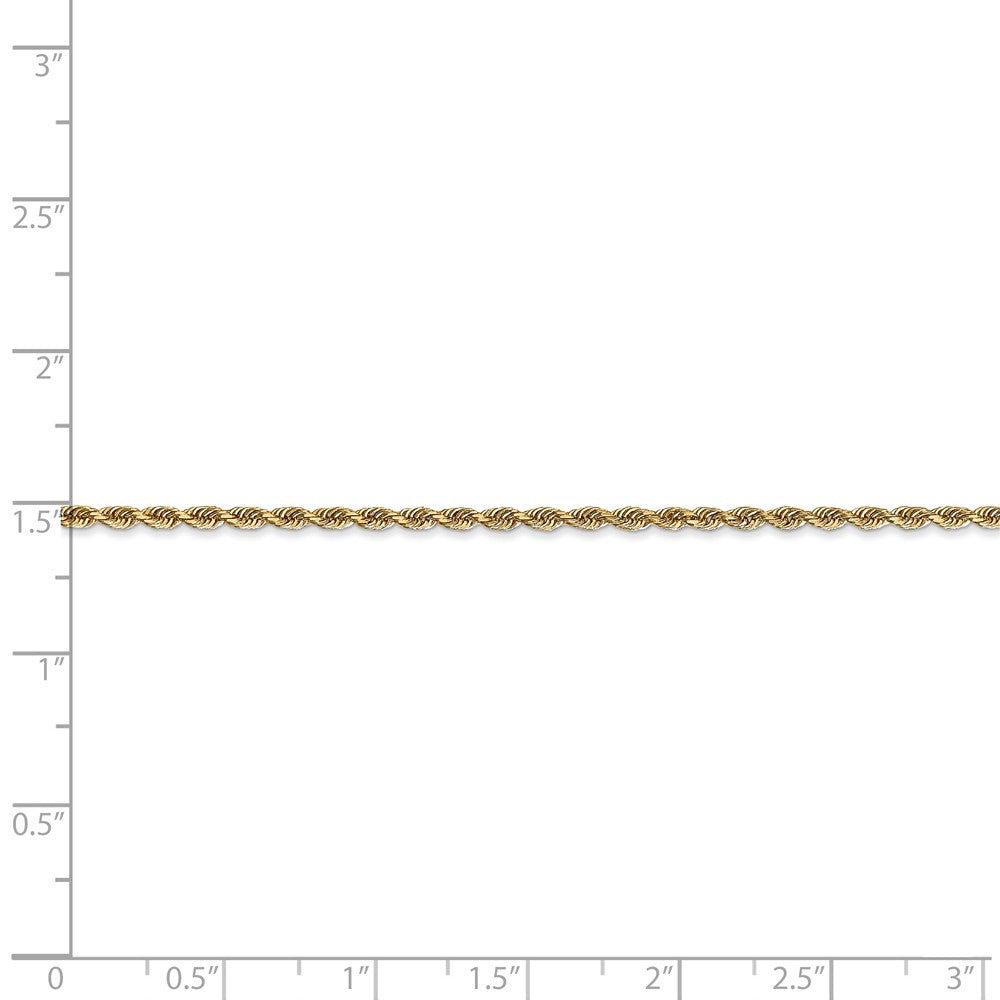 Alternate view of the 2mm, 14k Yellow Gold, D/C Quadruple Rope Chain Necklace by The Black Bow Jewelry Co.
