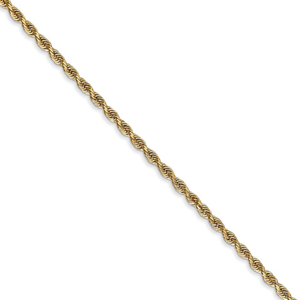 2mm, 14k Yellow Gold, D/C Quadruple Rope Chain Necklace
