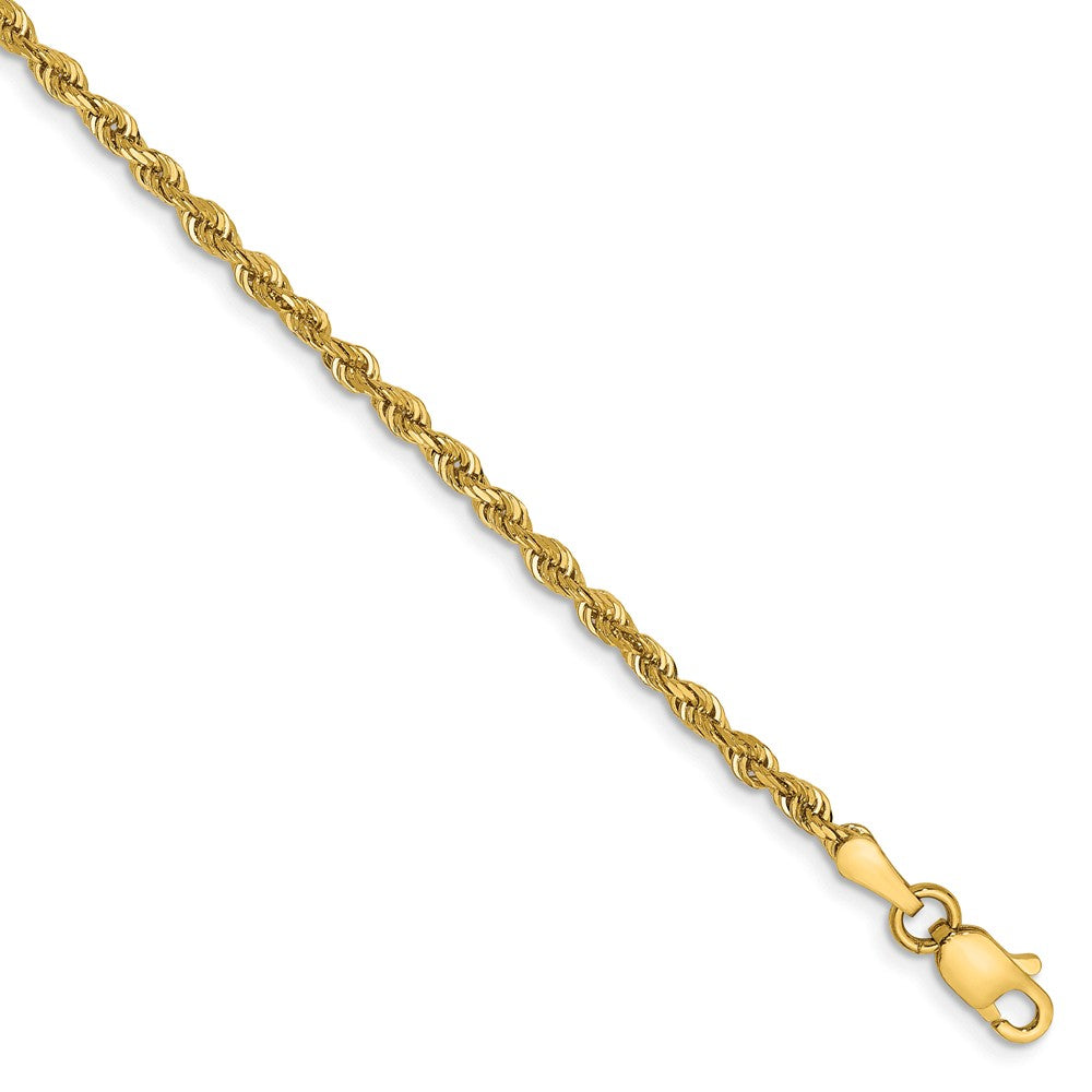 2.25mm, 14k Yellow Gold, D/C Quadruple Rope Chain Bracelet, Item C8394-B by The Black Bow Jewelry Co.