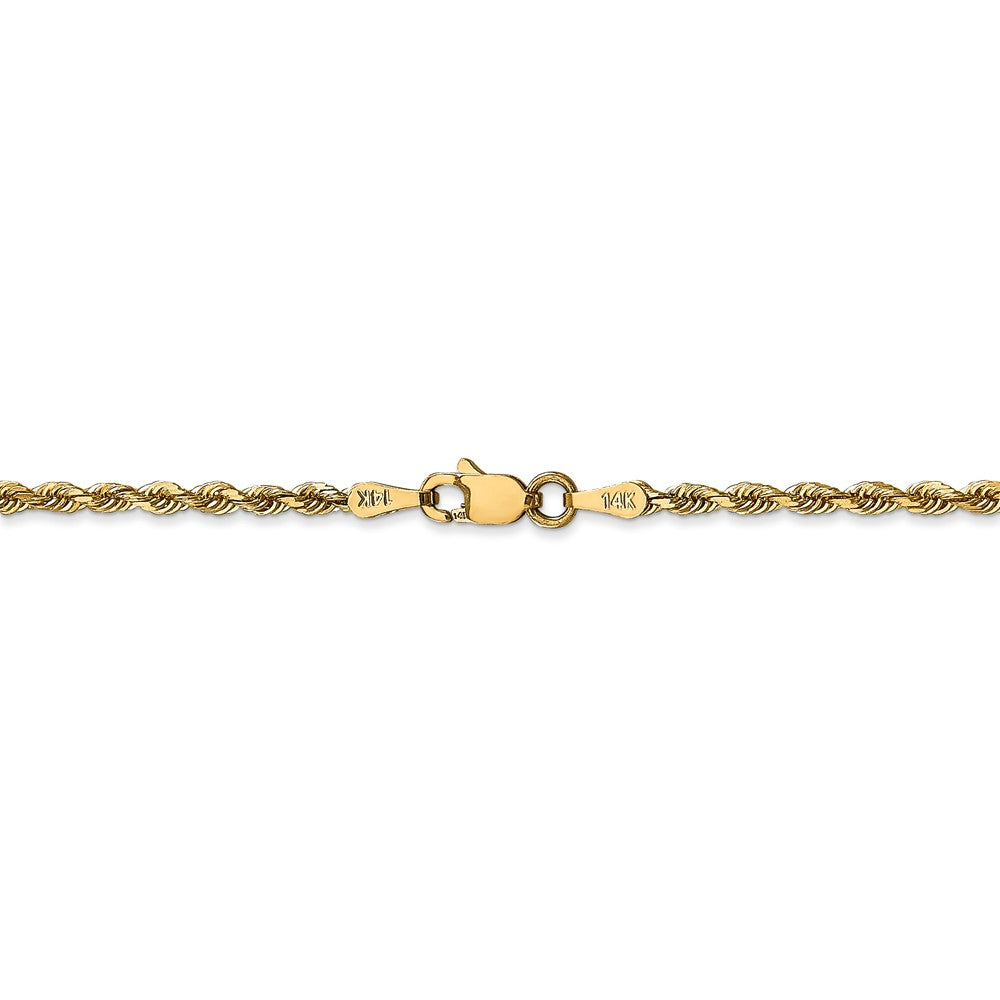Alternate view of the 2.25mm, 14k Yellow Gold, D/C Quadruple Rope Chain Bracelet by The Black Bow Jewelry Co.