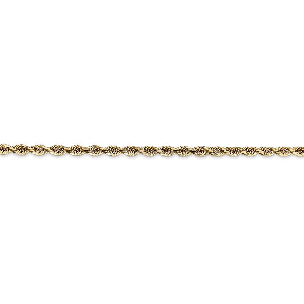 Alternate view of the 2.75mm, 14k Yellow Gold, D/C Quadruple Rope Chain Anklet or Bracelet by The Black Bow Jewelry Co.