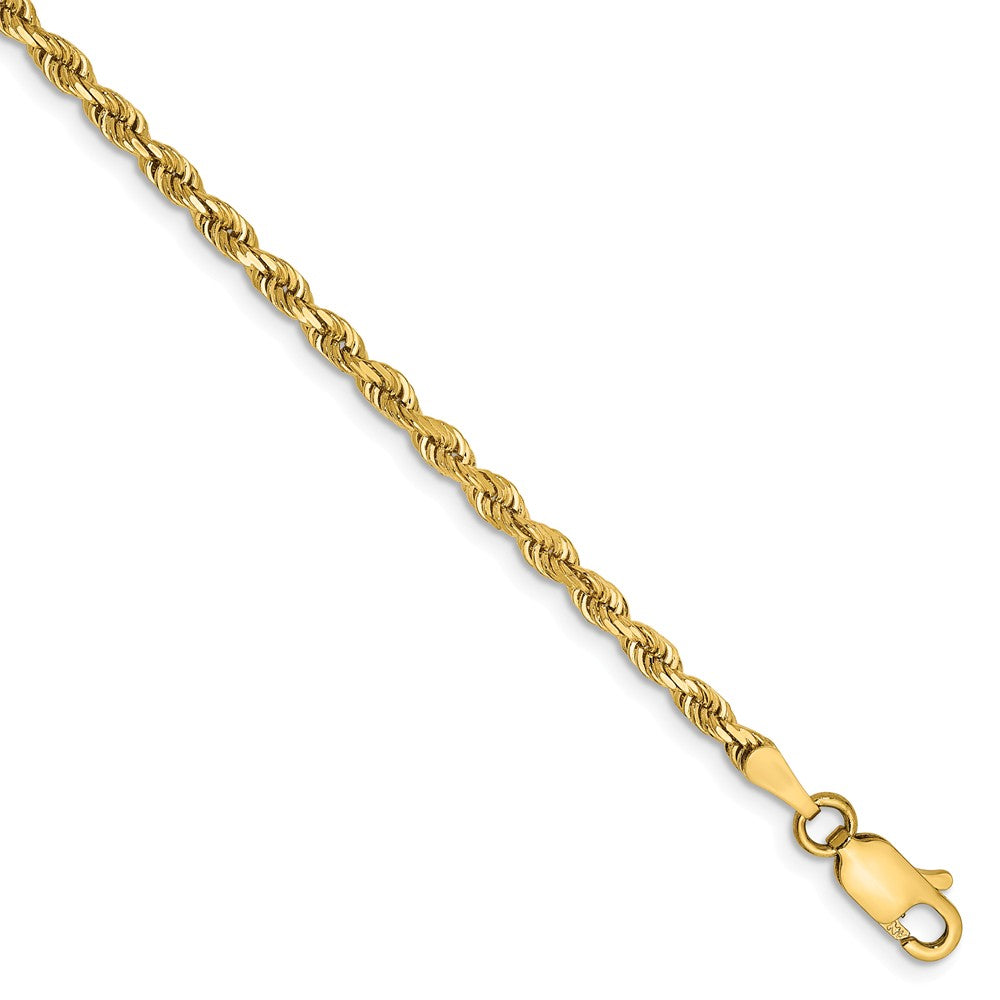 2.75mm, 14k Yellow Gold, D/C Quadruple Rope Chain Anklet or Bracelet