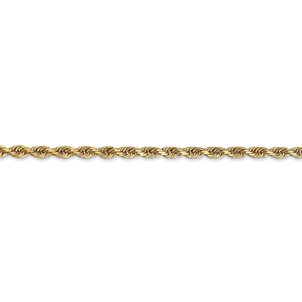 Alternate view of the 3mm, 14k Yellow Gold, D/C Quadruple Rope Chain Anklet or Bracelet by The Black Bow Jewelry Co.
