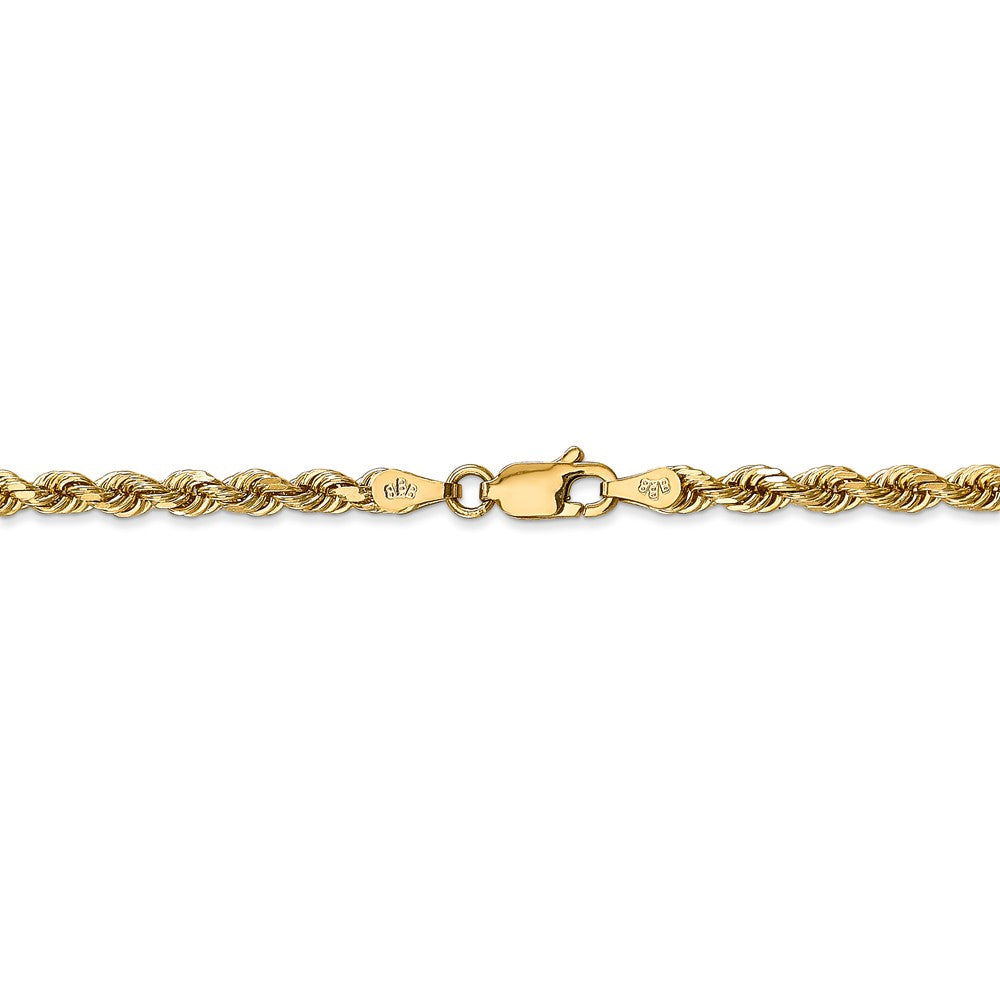 Alternate view of the 3.35mm, 14k Yellow Gold, D/C Quadruple Rope Chain Bracelet by The Black Bow Jewelry Co.