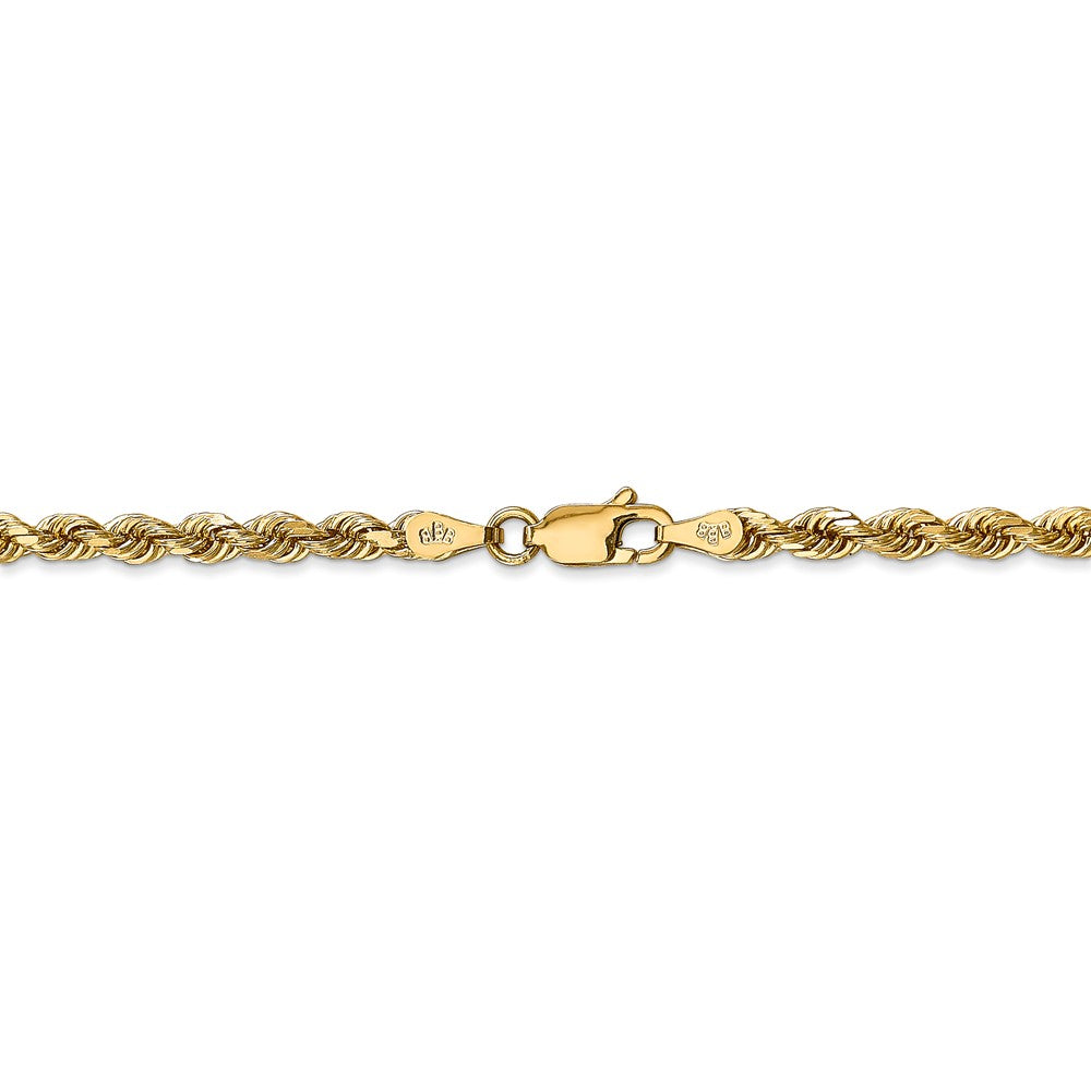 Alternate view of the 3.35mm, 14k Yellow Gold, D/C Quadruple Rope Chain Necklace by The Black Bow Jewelry Co.
