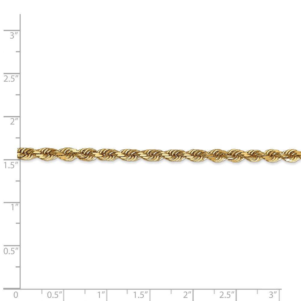 Alternate view of the 4mm, 14k Yellow Gold, D/C Quadruple Rope Chain Necklace by The Black Bow Jewelry Co.