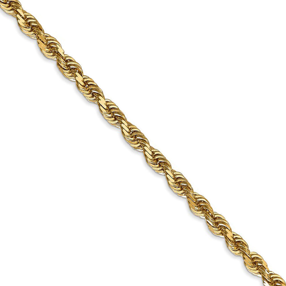 4mm, 14k Yellow Gold, D/C Quadruple Rope Chain Necklace