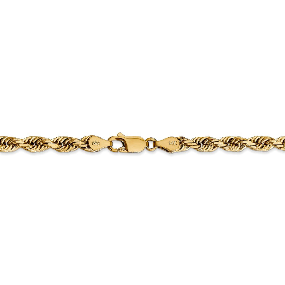 Alternate view of the 4.5mm, 14k Yellow Gold, D/C Quadruple Rope Chain Bracelet by The Black Bow Jewelry Co.