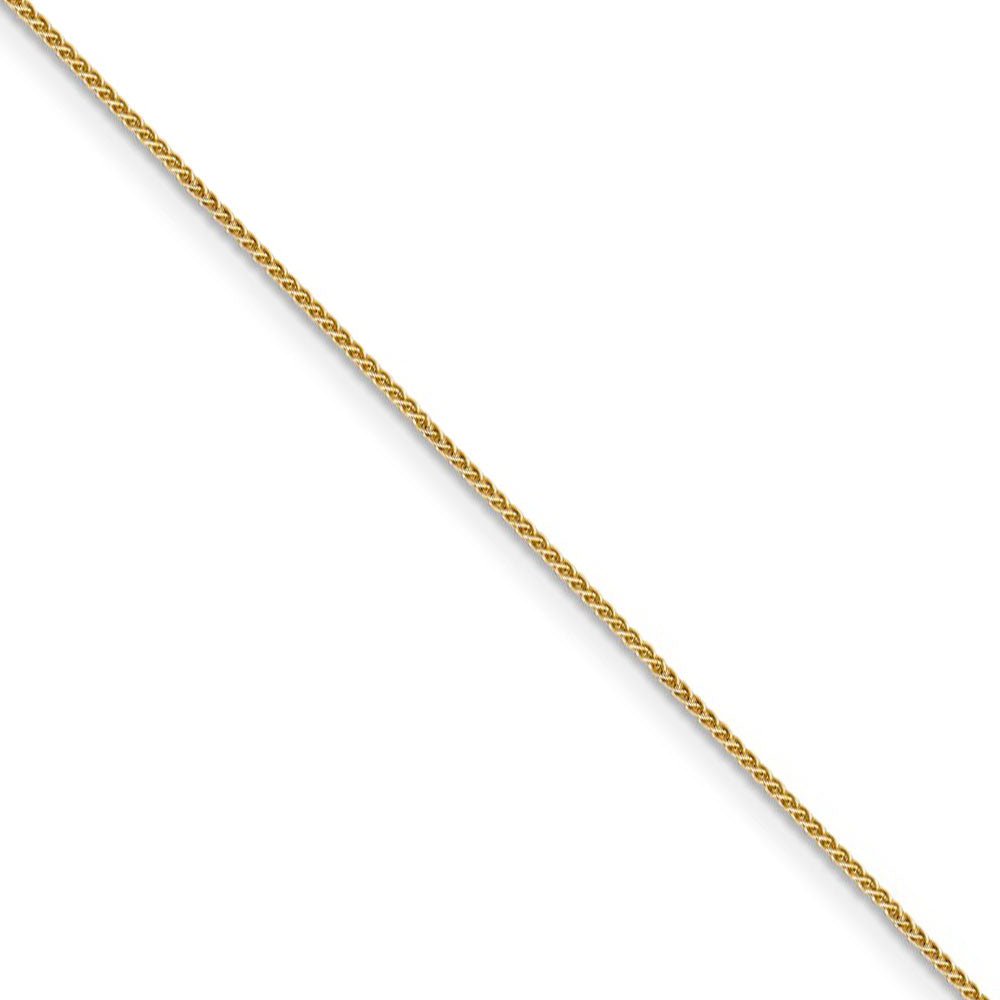 0.8mm, 14k Yellow Gold, Solid Spiga Chain Necklace