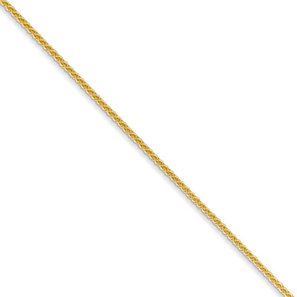 1mm, 14k Yellow Gold, Solid Spiga Chain Necklace