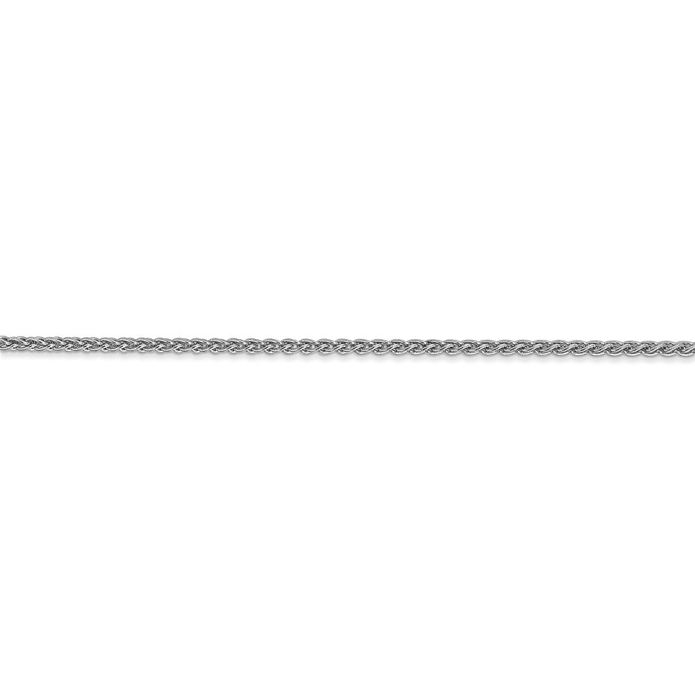 Alternate view of the 1.65mm, 14k White Gold, Solid Spiga Chain Anklet by The Black Bow Jewelry Co.