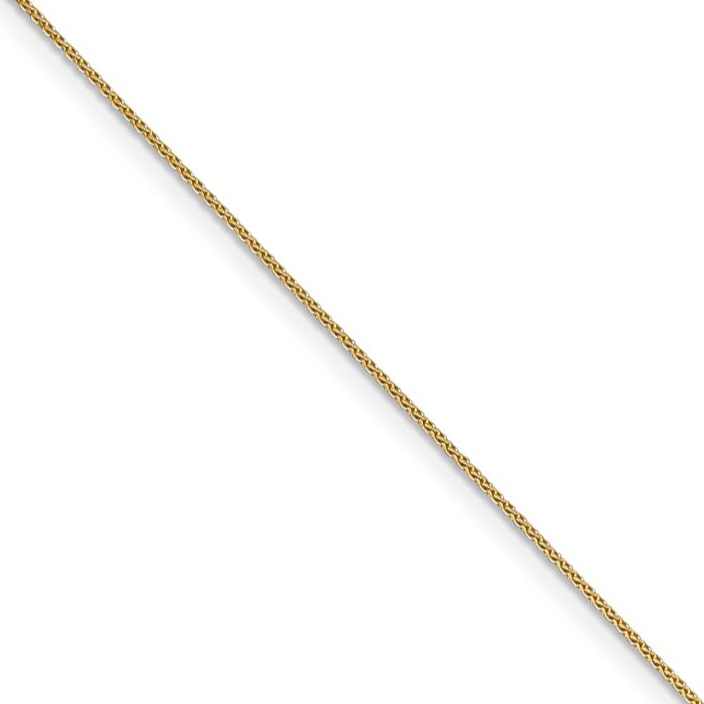 0.65mm, 14k Yellow Gold, Diamond Cut Spiga Chain Necklace