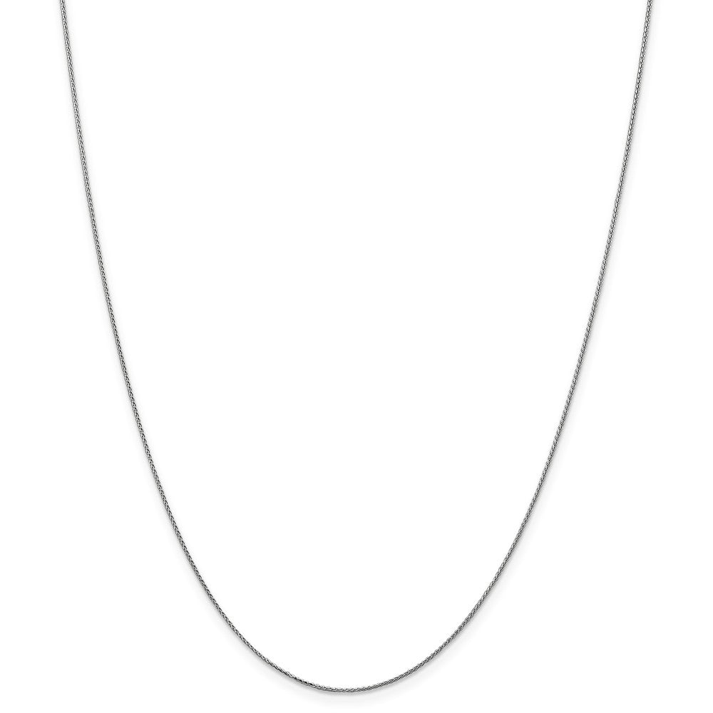 Alternate view of the 0.65mm, 14k White Gold, Diamond Cut Spiga Chain Necklace by The Black Bow Jewelry Co.