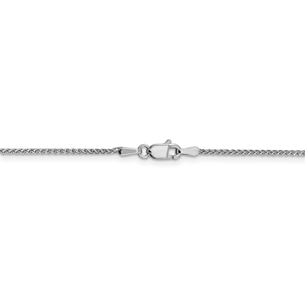 Alternate view of the 1.2mm, 14k White Gold, Diamond Cut Solid Spiga Chain Anklet by The Black Bow Jewelry Co.