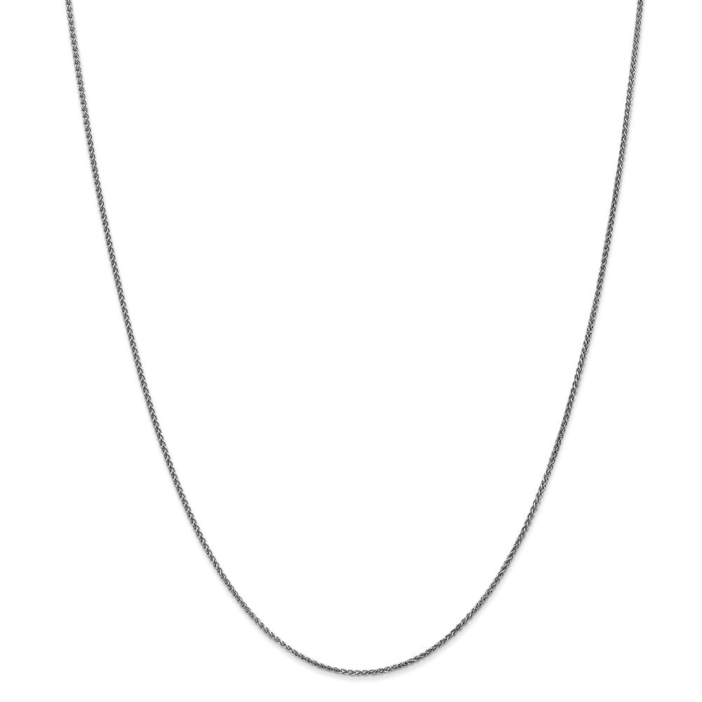Alternate view of the 1.2mm, 14k White Gold, Diamond Cut Solid Spiga Chain Necklace by The Black Bow Jewelry Co.