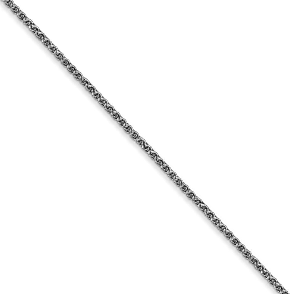 1.2mm, 14k White Gold, Diamond Cut Solid Spiga Chain Necklace