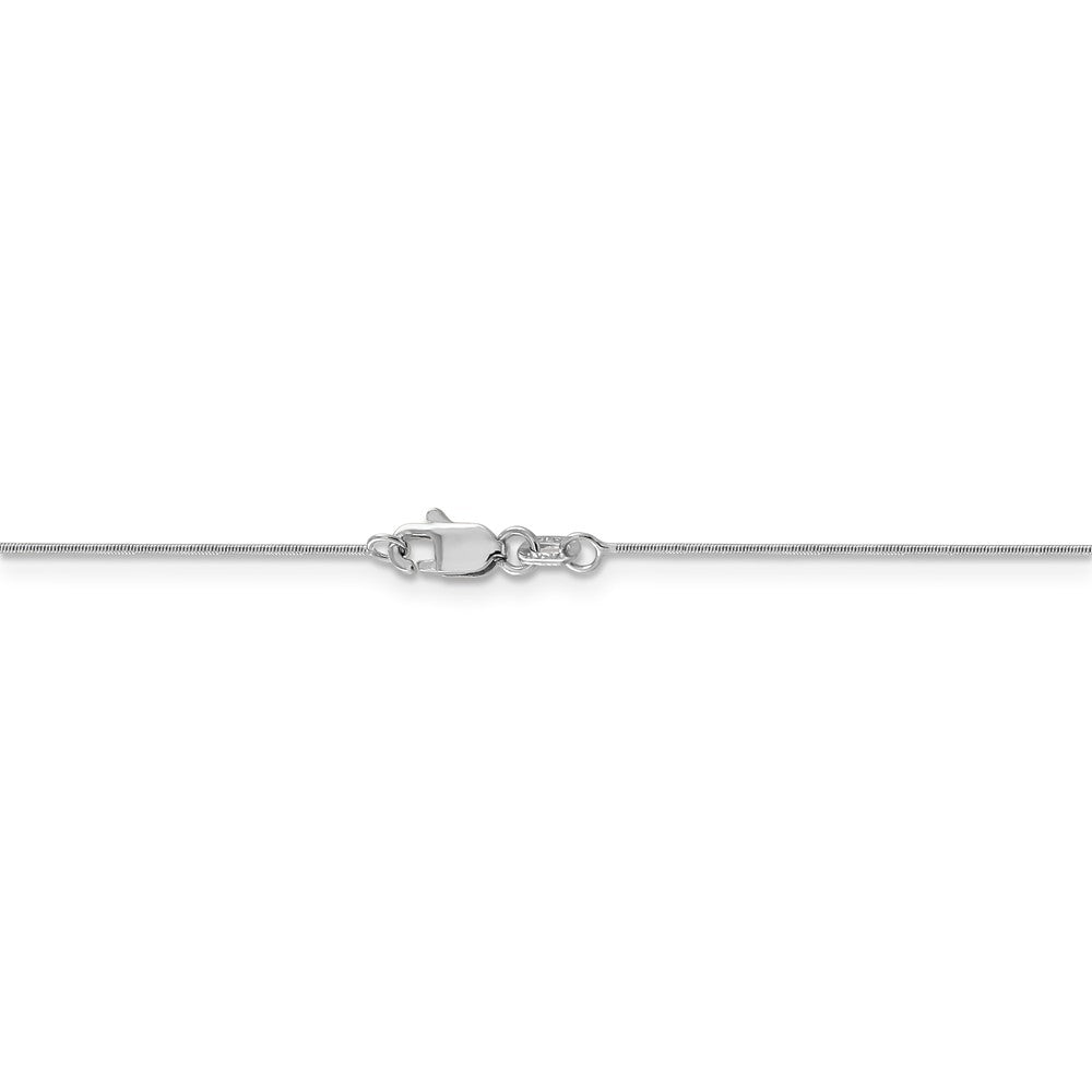 Alternate view of the 0.6mm, 14k White Gold, Round Snake Chain Necklace by The Black Bow Jewelry Co.
