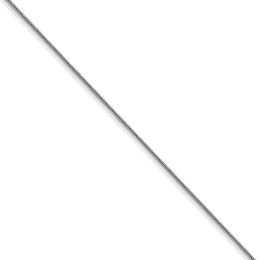 0.6mm, 14k White Gold, Round Snake Chain Necklace