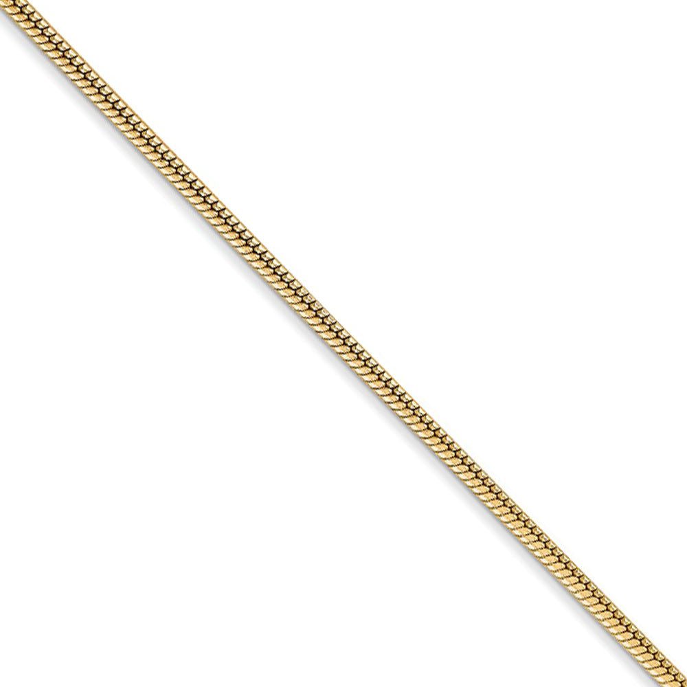 1.6mm, 14k Yellow Gold, Round Solid Snake Chain Necklace