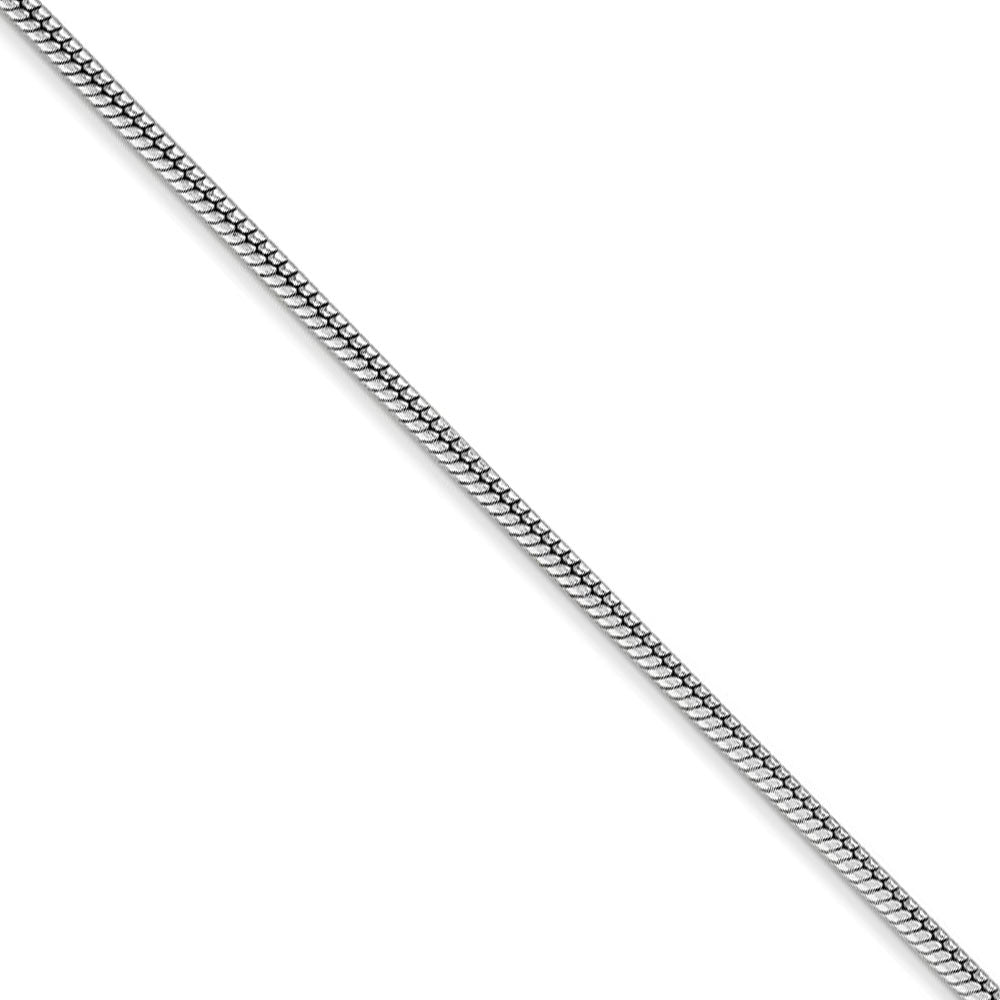 1.6mm, 14k White Gold, Round Solid Snake Chain Necklace