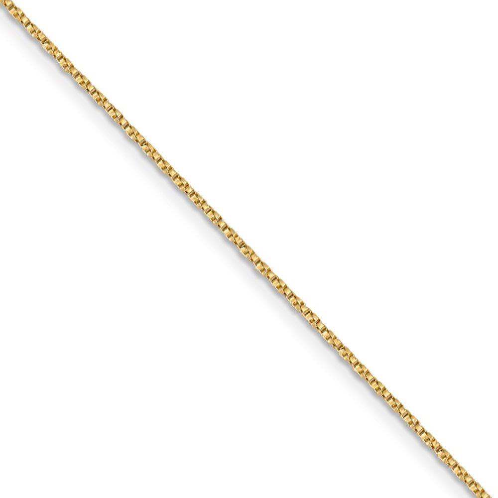 0.95mm, 14k Yellow Gold, Twisted Box Chain Necklace