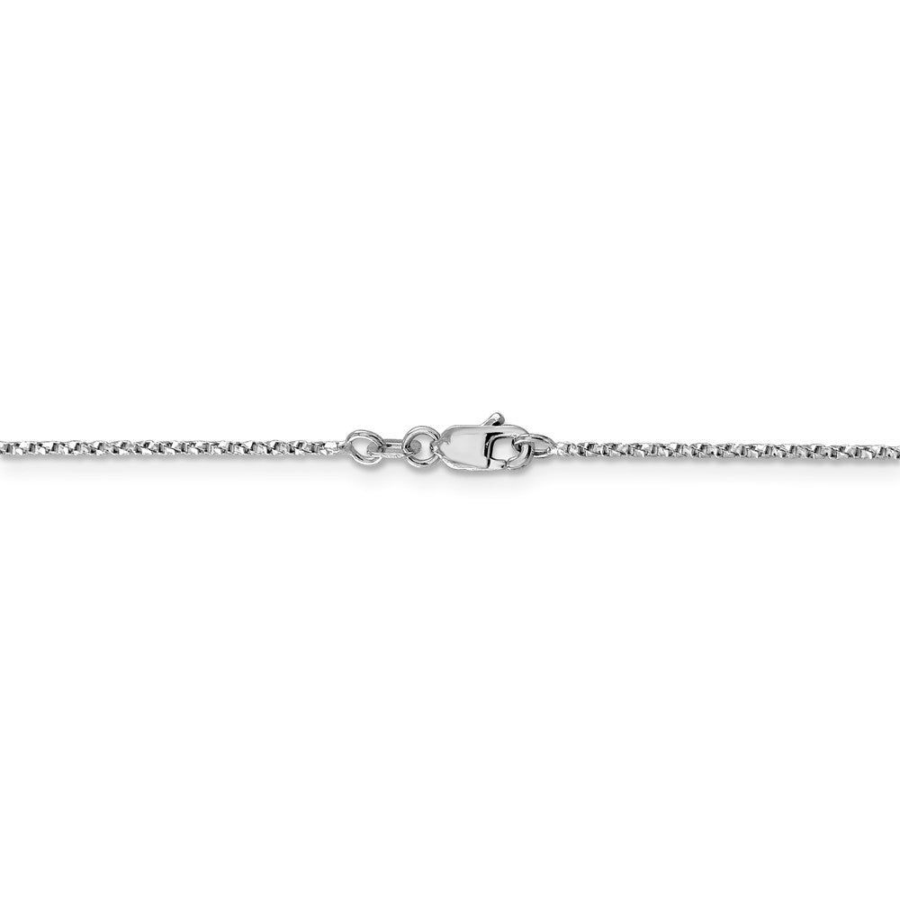 Alternate view of the 1.2mm, 14k White Gold, Twisted Box Chain Necklace by The Black Bow Jewelry Co.