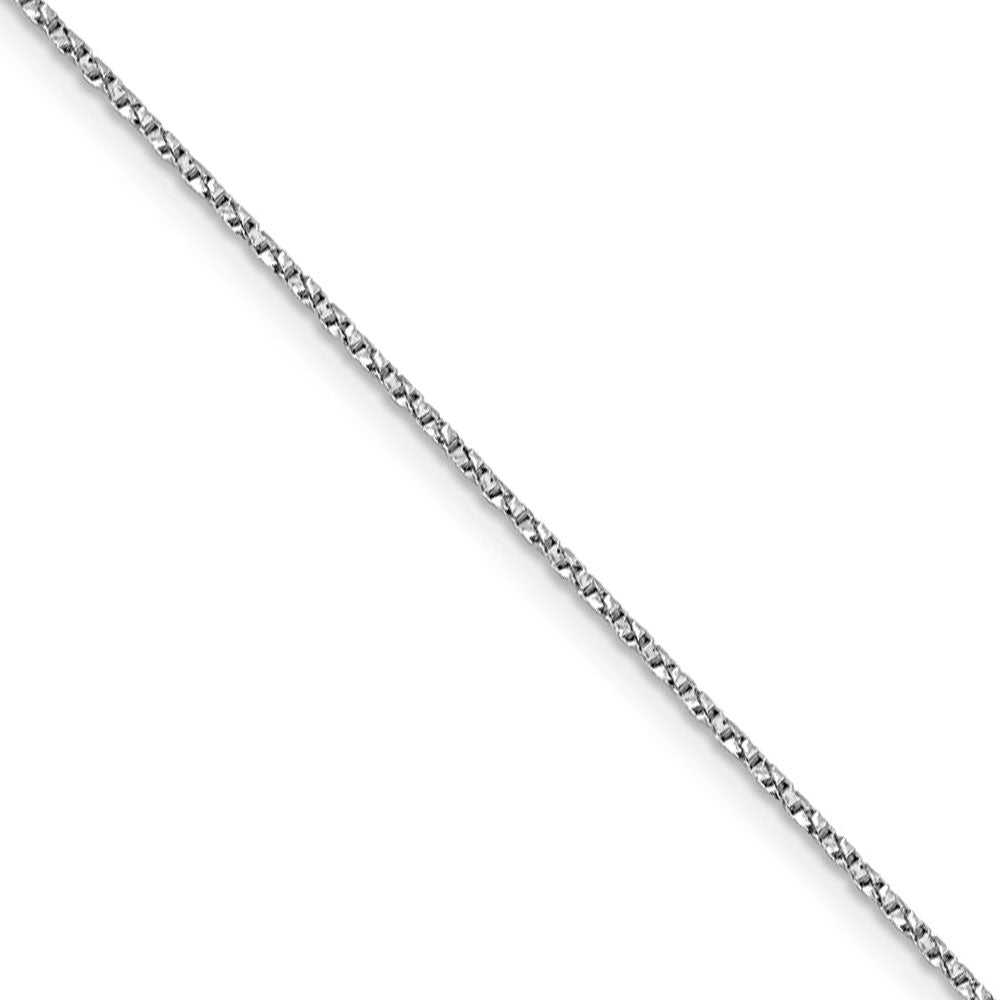 1.2mm, 14k White Gold, Twisted Box Chain Necklace
