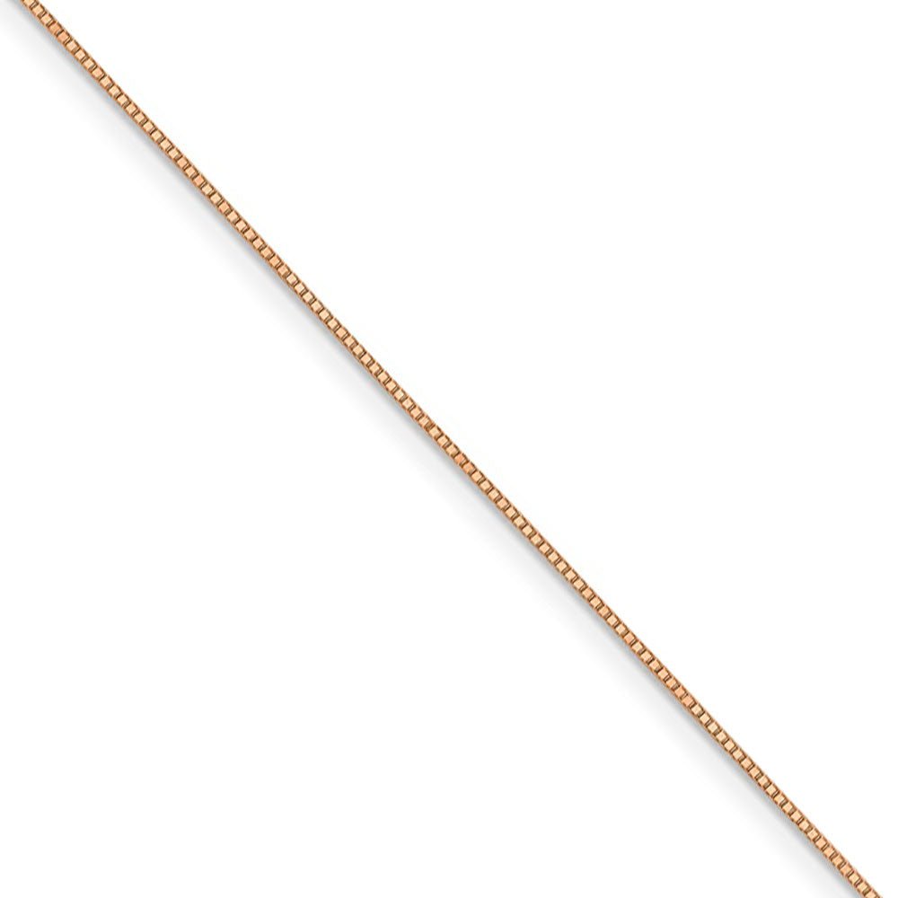 0.7mm, 14k Rose Gold, Box Chain Necklace