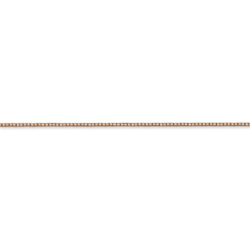 Alternate view of the 0.84mm, 14k Rose Gold, Box Chain Bracelet, 7 Inch by The Black Bow Jewelry Co.