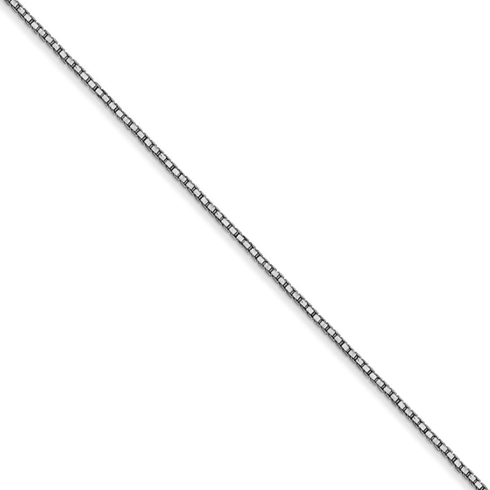 0.9mm, 14k White Gold, Box Chain Necklace