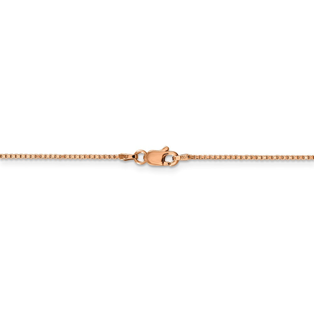 Alternate view of the 1mm, 14k Rose Gold, Box Chain Necklace by The Black Bow Jewelry Co.