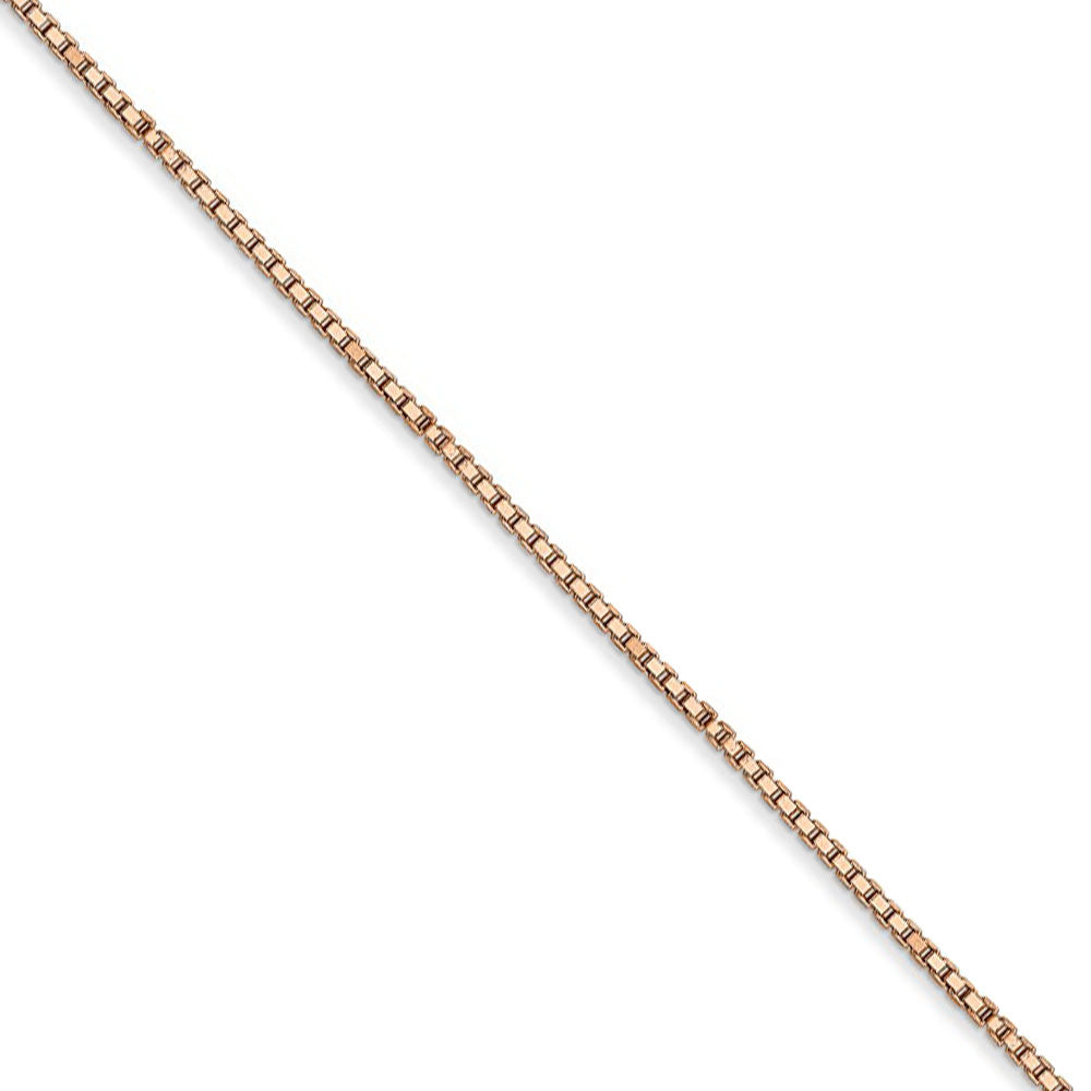 1mm, 14k Rose Gold, Box Chain Necklace