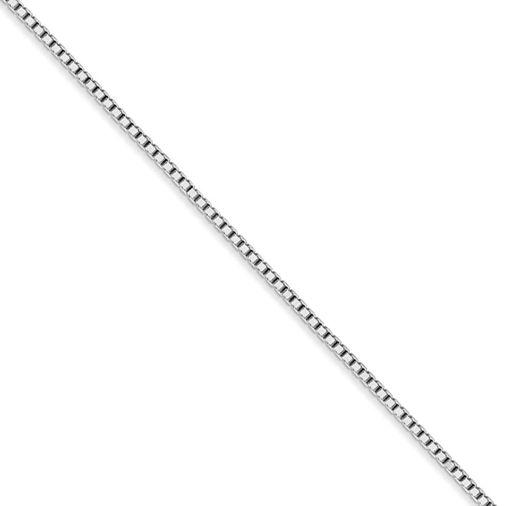 1.25mm, 14k White Gold, Box Chain Necklace