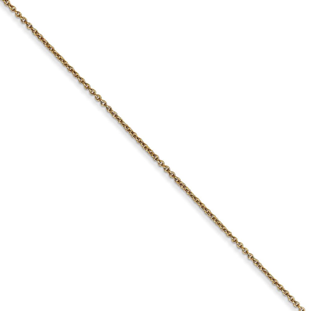 0.75mm, 14k Yellow Gold, Cable Chain Necklace