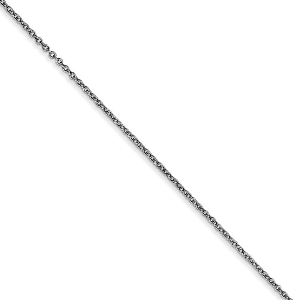 0.9mm, 14k White Gold, Cable Chain Necklace