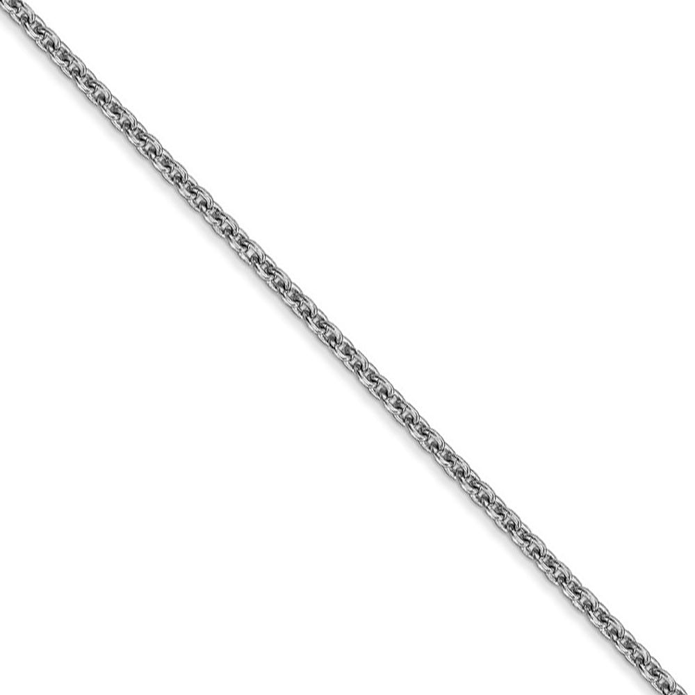 1.8mm, 14k White Gold, Solid Cable Chain Necklace