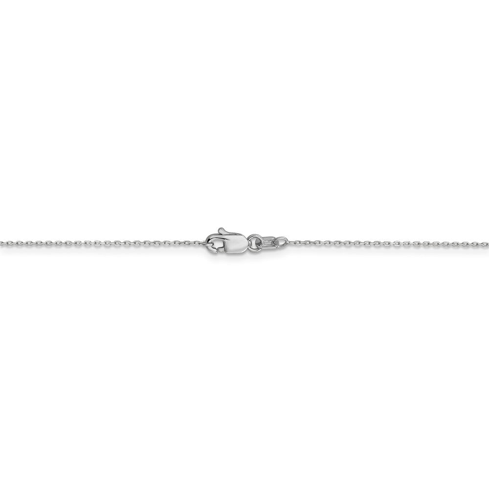 Alternate view of the 0.8mm, 14k White Gold, Diamond Cut Cable Chain Necklace by The Black Bow Jewelry Co.