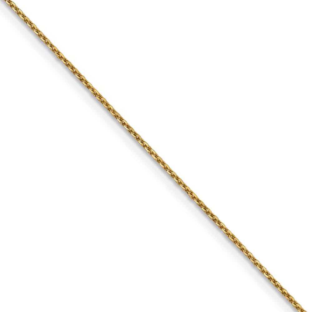 0.95mm, 14k Yellow Gold, Diamond Cut Cable Chain Necklace