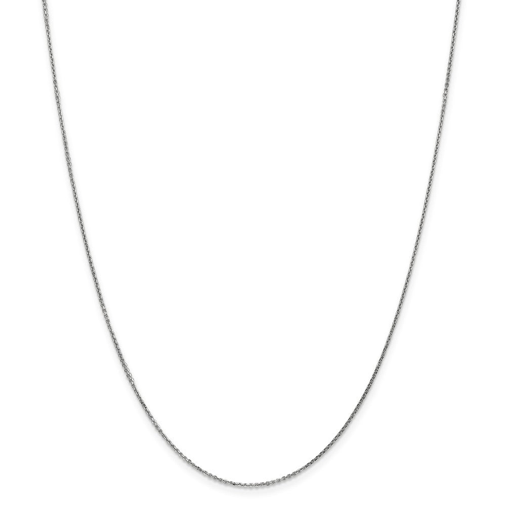 Alternate view of the 0.95mm, 14k White Gold, Diamond Cut Cable Chain Necklace by The Black Bow Jewelry Co.