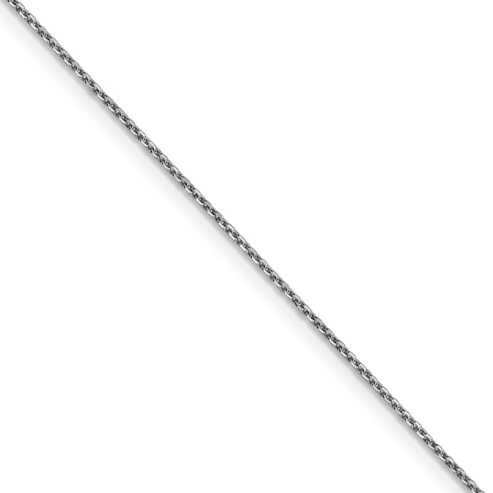 0.95mm, 14k White Gold, Diamond Cut Cable Chain Necklace