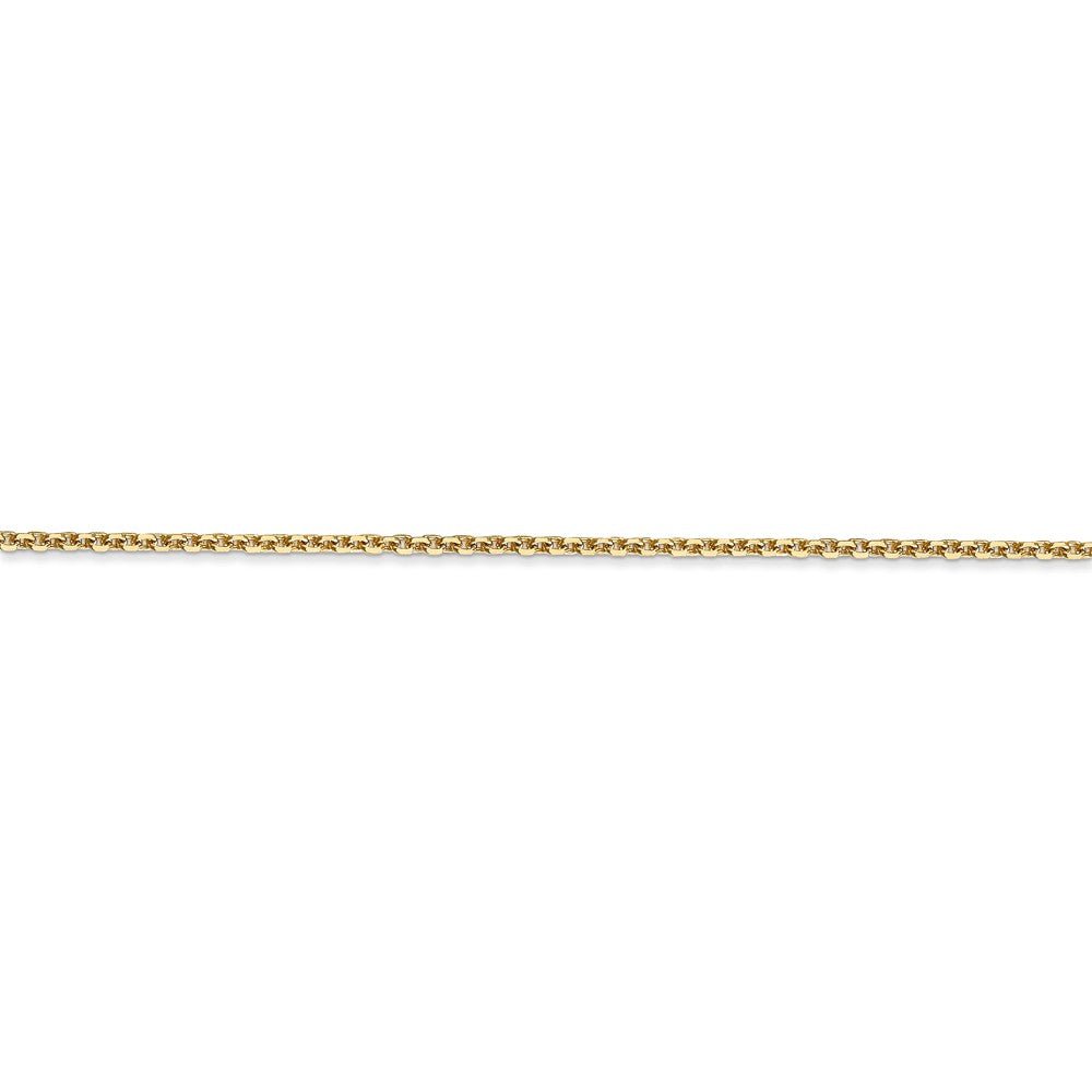 Alternate view of the 1.45mm, 14k Yellow Gold, Diamond Cut Solid Cable Chain Anklet, 9 Inch by The Black Bow Jewelry Co.