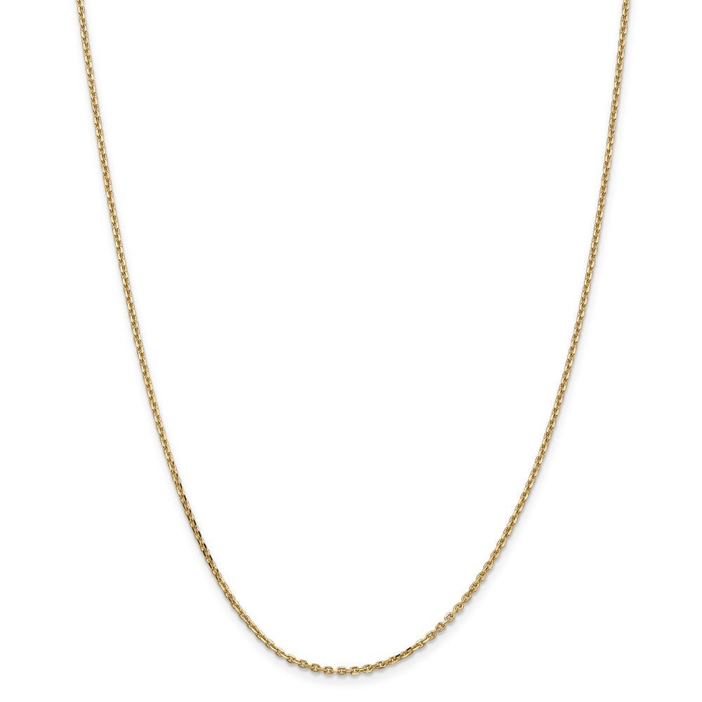 Alternate view of the 1.65mm 14k Yellow Gold Diamond Cut Solid Cable Chain Necklace by The Black Bow Jewelry Co.